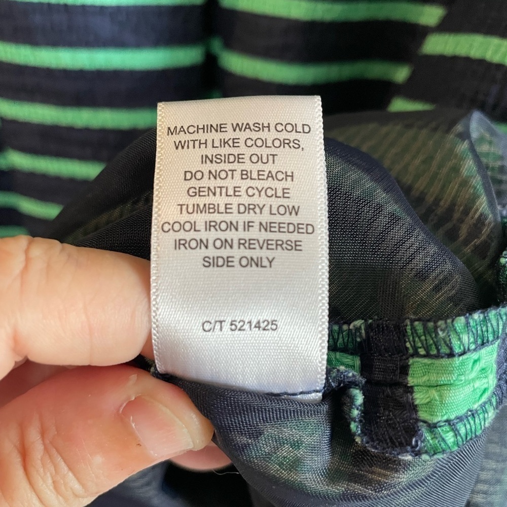 Taylor Size 12 green and blue striped dress - Picture 6 of 16